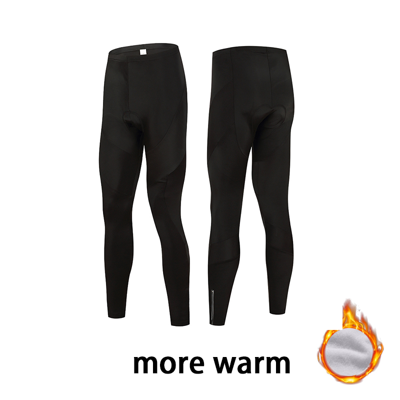 Hommes / femmes pantalon de vélo d'hiver thermique thermique long pantalon cyclisme pantalon de vélo noir complet collants de vélo