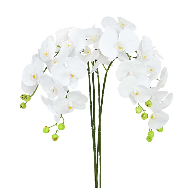 9heads 100cm Artificiel Orchid Flowers Butterfly Phalaenopsis Real Touch Orchid Wedding Festival Home Free Flower Decoration