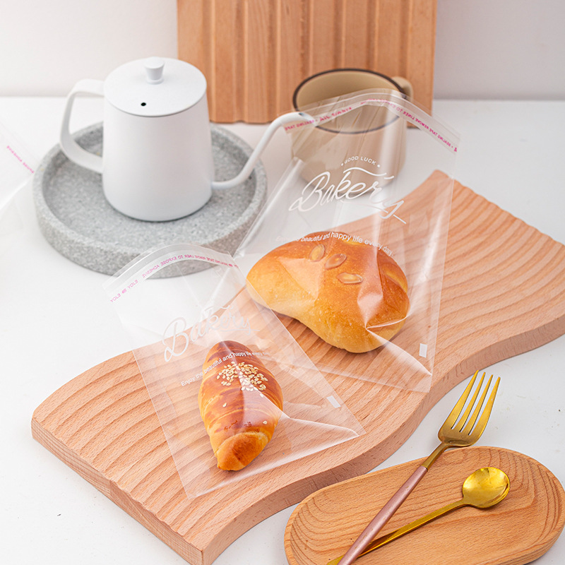 LBSISI Life Bread Plastic Self Adhensive Bag For Boking Snack Donut Croissant Packaging Wedding Birthday Party Decoration