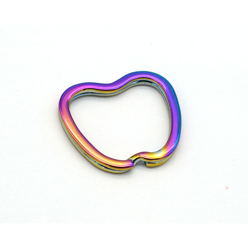 32mm Rainbow Apple Shape Key Ring Jump Ring Leather Craft for Key Chains Connectors For Jewelry Making Supplies DIY 