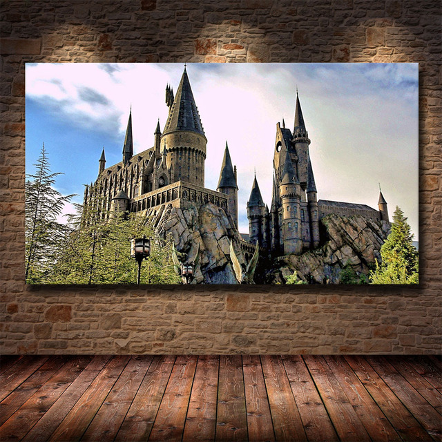 Middle-Earth Magic School Castle Poster Potteres Canvas målar väggkonst bildtryck för sovrum barn rum hem dekor cuadros