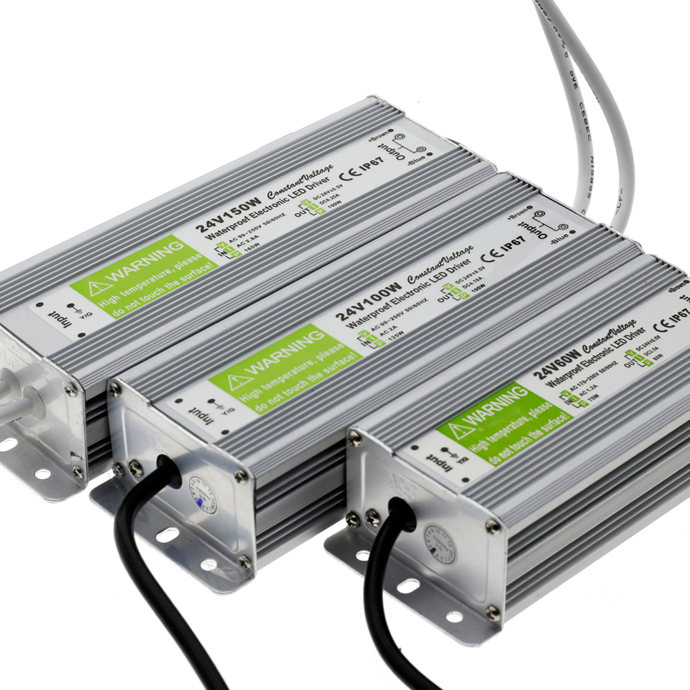 DC 12V 24V Switching Power Supply LED Driver 12 24 V Volt IP67 utomhusvattentät strömförsörjning AC-DC 220V till 12V SMPS 10W-200W