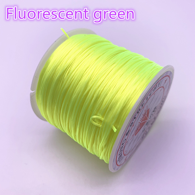 Cordão de corda de linha de cristal elástico flexível colorido de 50m/rolo para jóias que fabricam corda de fios de pesca de fios de pulseira de miçangas