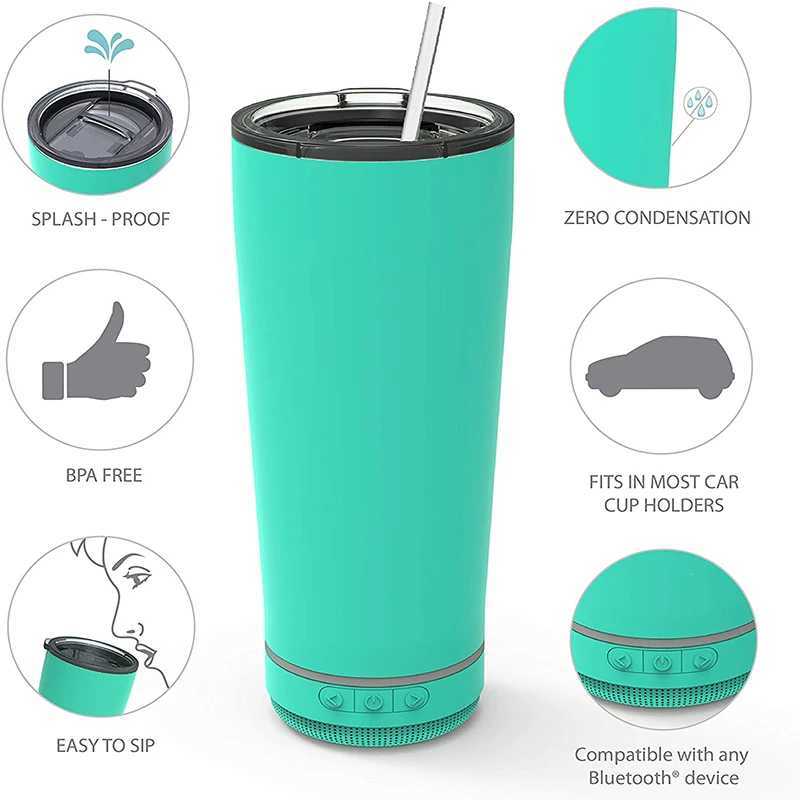 Tazze da 18 onblimazione Sublimation Wireless Tumbler in acciaio inossidabile in acciaio inossidabile a doppia parete in bottiglia acqua isolata regalo regalo 240410