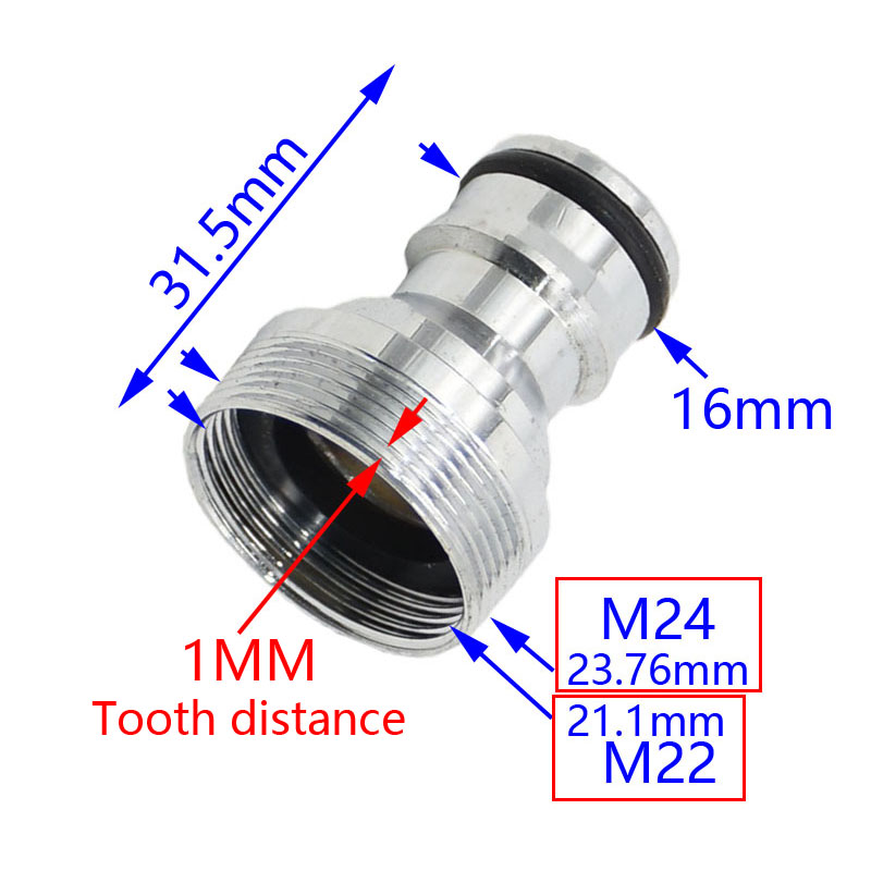 Nieuw messing M22 M24 Draadslang Slang Water Pijp Connector Tube Tik Snap Adapter Past Garden Outdoor Patating Deal met 1 stks