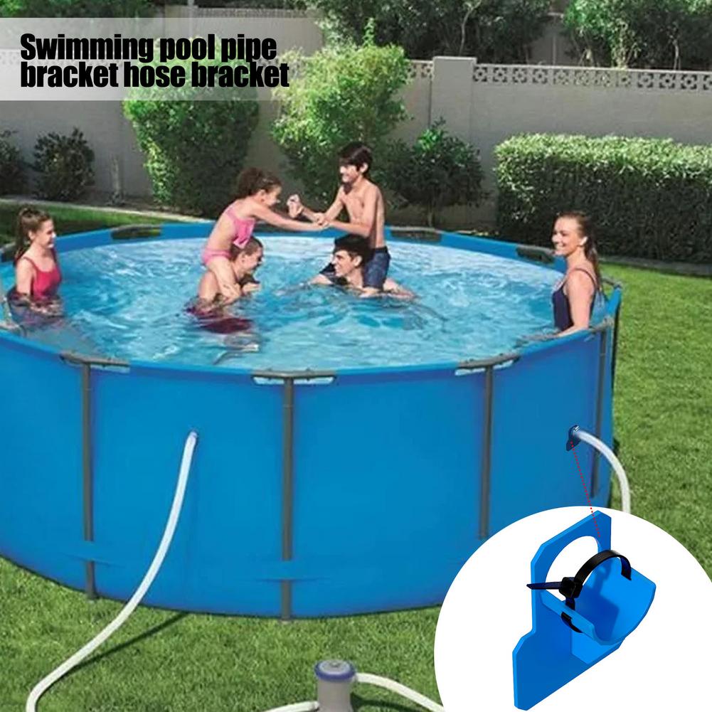 Swimming Pool Pipe Holder Mount Supports Pipes 30-37mm For Above Ground 32mm 38mm Hose Outlet With Cable Tie