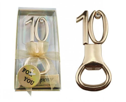  10th Wedding Anniversary of 10th design bottle openers favors for 10 years old birthday gift and wedding gift favors