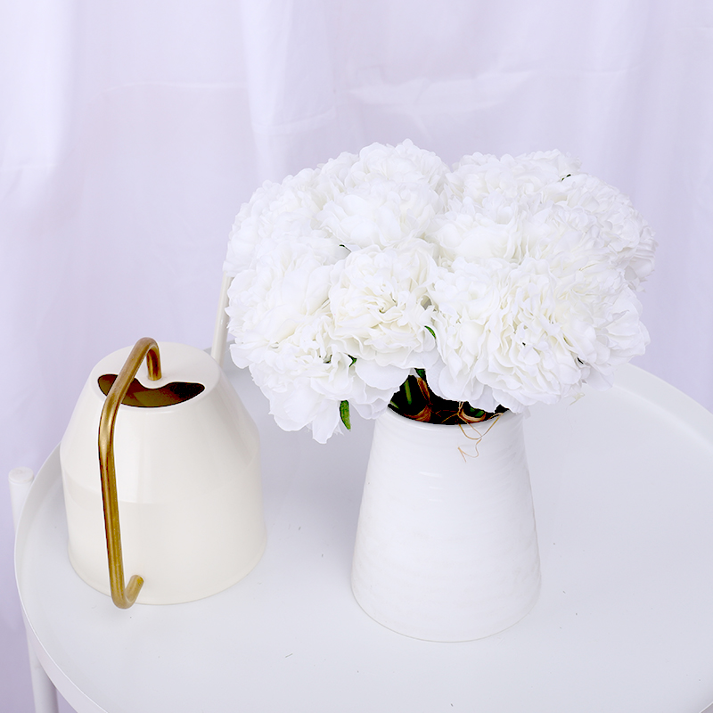 Silk Peonies Artificial Flowers White Wedding Home Decor Bouquet Pretty Autumn Scenes Arrangement Peony Fake Flower Cheap