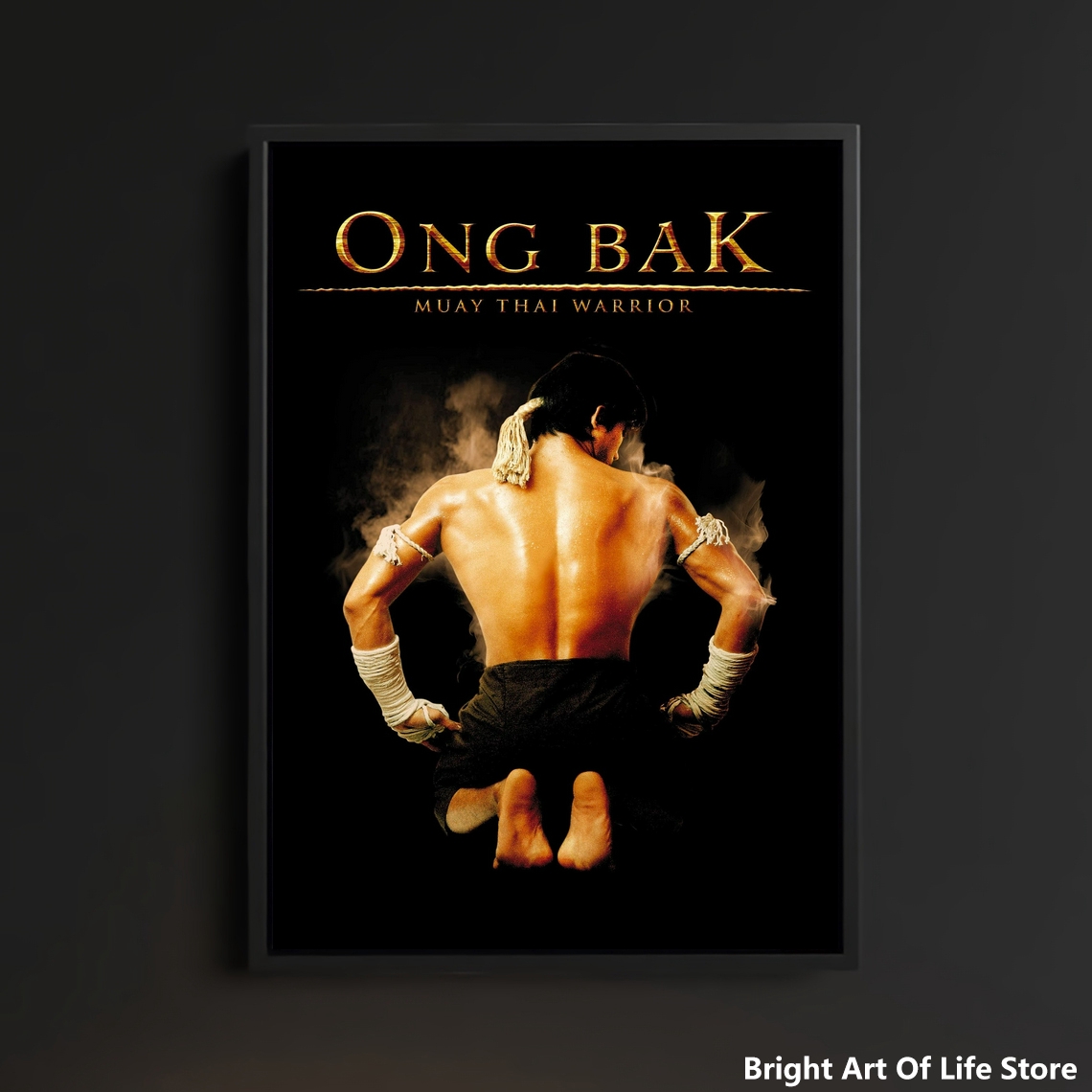 Ong Bak Muay Thai Warrior 2003 Filme Poster Star ator Arte Capa de lona Pintura decorativa impressa sem moldura
