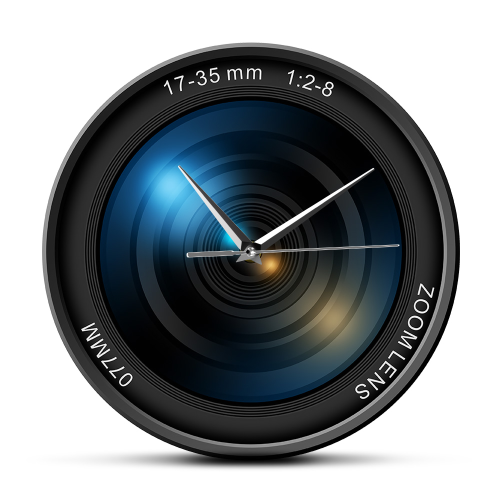 カメラレンズ壁時計写真画像ズームズームカラー写真ISO露出スナップセルフィーカスタム装飾モダンウォールクロック