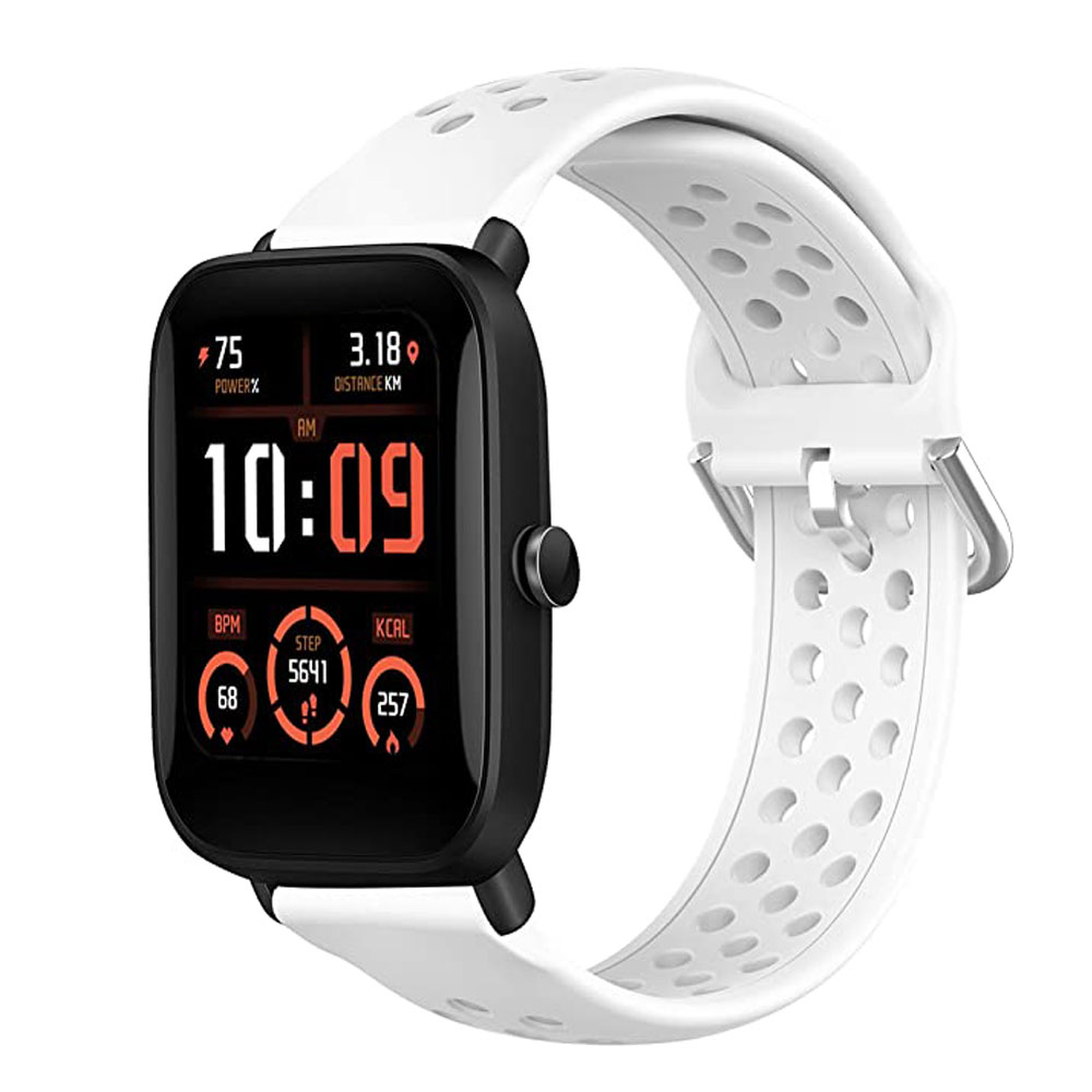 Cinta de relógio respirável de silicone de 20 mm para Amazfit bip u pro pro pro pro pro pro