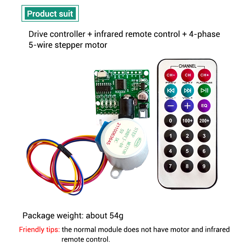 5V 4-fazlı 28BYJ-48 DC Dişli Step Stepper Motor + ULN2003 Sürücü Kartı ULN2003 PIC MCU DIY + Uzaktan Kumanda