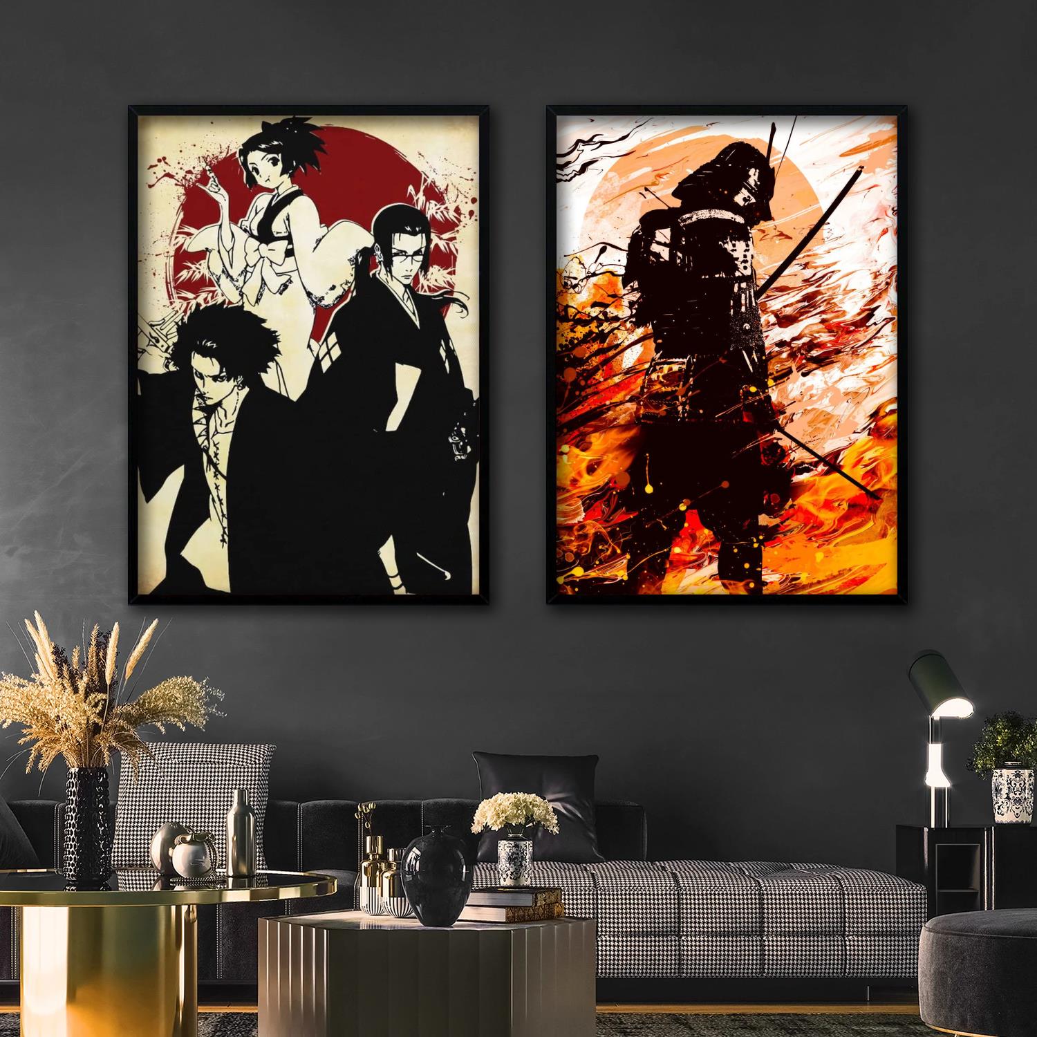 lupine anime samurai affiche peinture décorative toile 24x36 affiche art art salon affiches peinture de chambre à coucher