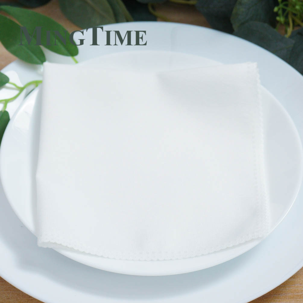 Linen Napkins Polyester Diner 12inch X 12inch Handkerchief Hanky Wedding Party Supply Birthday Banquet 30cm X 30cm