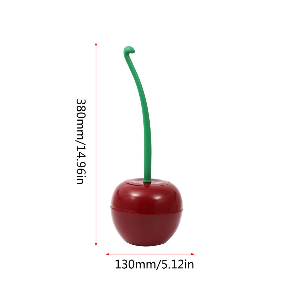 Lovely Cherry Shape Toilet Brush Soft Brush Head Toilet Brush Holder Set Wall Hanging Household Cleaning WC Accessories