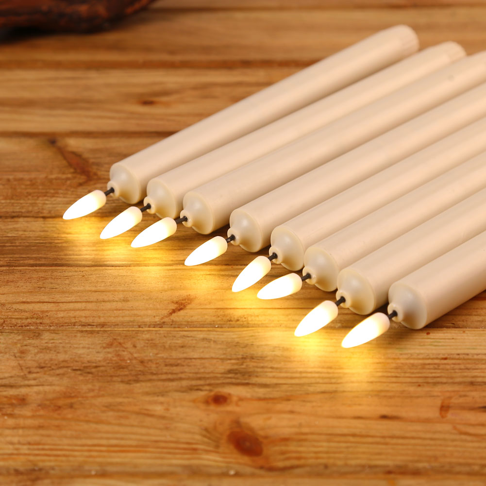 Pack of 4 or Remote Control Battery Operated Decorative Wedding Candles,25.5 cm/10 inch Long Votive Taper Candle Light