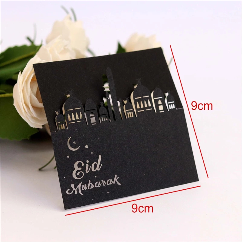 10/20/30 st Eid Mubarak vykort Ramadan Party Seat Card Place Cards Happy Eid Muslim Party Ramadan Kareem Table Decorations