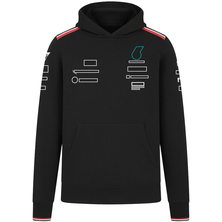 2024 F1 F1 Fórmula 1 Fórmula 1 Official Capuz preto Sweatshirt Nova temporada de uniforme de corrida Racing Racing Driver fãs 1/4 Zip Sweat