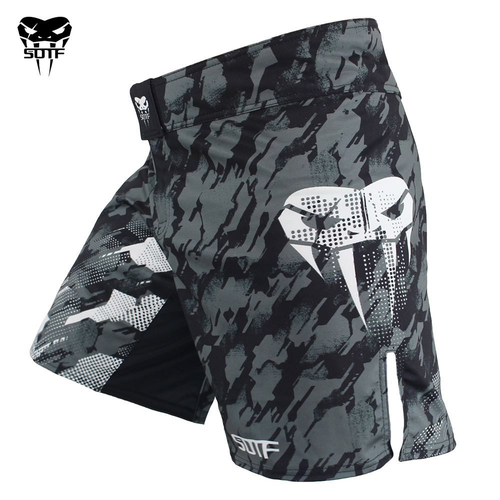 SOTF MMA Volwassenen Venomous Snake Camouflage Men vrouwen geometrische bokshorts tijger muay thai mma shorts kleding vechten sanda mma