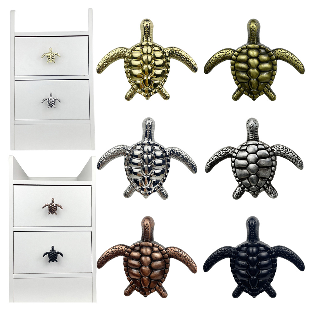 Turtle Shape Cabinet Knobs Handles For Cabinets Drawers Pulls Knob Gold Dresser Cupboard Knob Plant Animal Furniture Door Handle