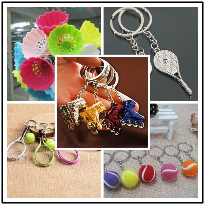 Borsa da tennis Penderant in plastica Mini Tennis Ball Chain Small Ornaments Ornaments Annuncio Fans Solvenir Key Ring