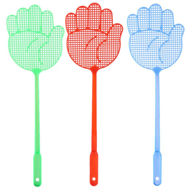 Random Color Fly Swatter Cute Palm Pattern Plastic Fly Swatter Lightweight Household Flapper Mosquito Bug Pest Control Tool