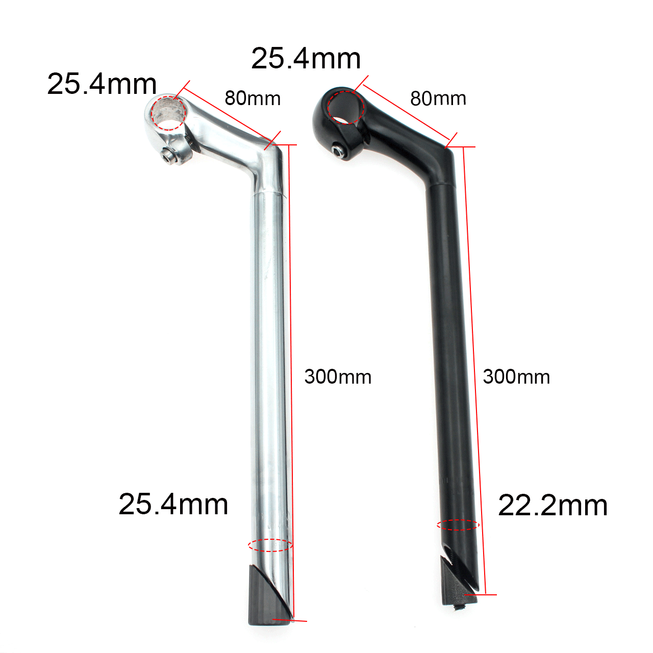 25,4 mm * 22,2 mm Bicycle de vélo de guidons conception de col de bouche bicycle fixe Route à vélo en aluminium en acier en acier