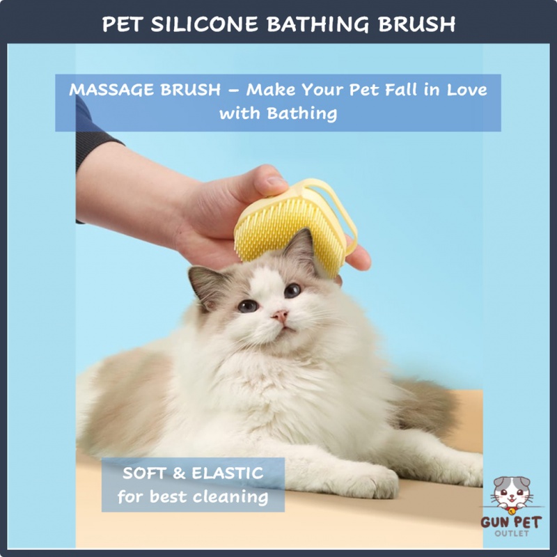 Pet Silikon Banyo Fırçası Masaj Duş Part Eksfoliator Tımarlama İnatçı Kedi Köpek Berus Sikat Mandi Kucing Pet Duş Fırçası Tarak