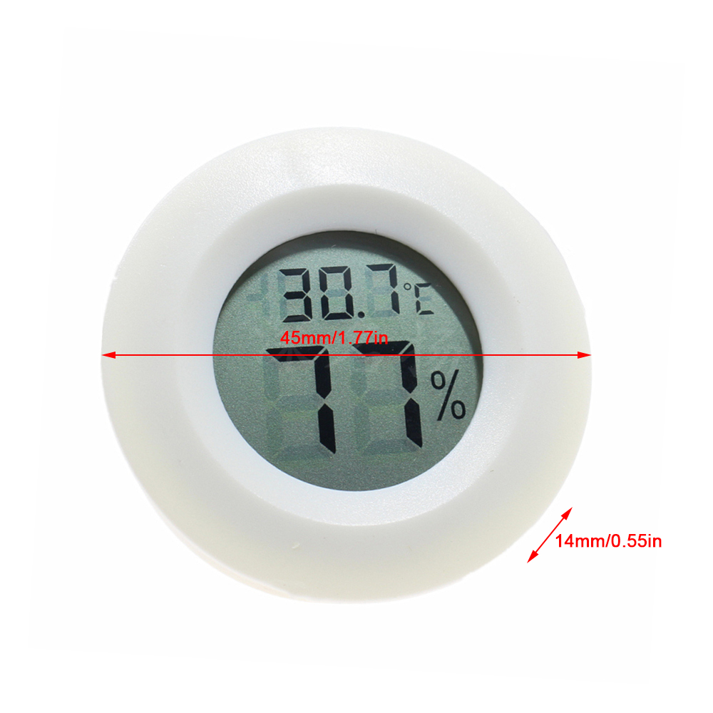 avec interrupteur activé / désactivé Fahrenheit / Celsius Mini LCD Thermomètre numérique Hygromètre Circulaire LCD Affichage de la température d'aquarium Reptile