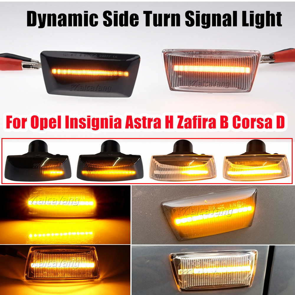 2xDynamic Turn Signal LED Side Marker Mirror Light Flashing Indicator For Opel Insignia Astra H Zafira B Corsa D Chevrolet Cruze