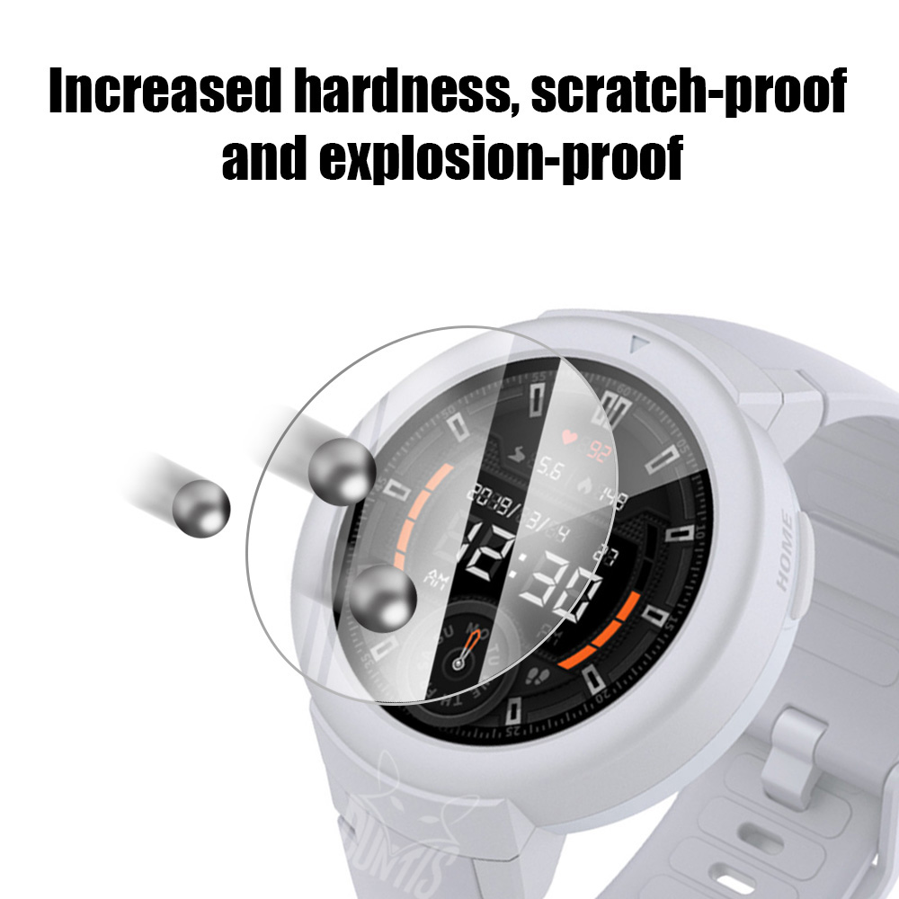 Amazfit verge lite lite glasedglase huami asmazfit verge lite smart watch anti-scratchクリアフィルムカバーのためのガラススクリーンプロテクター