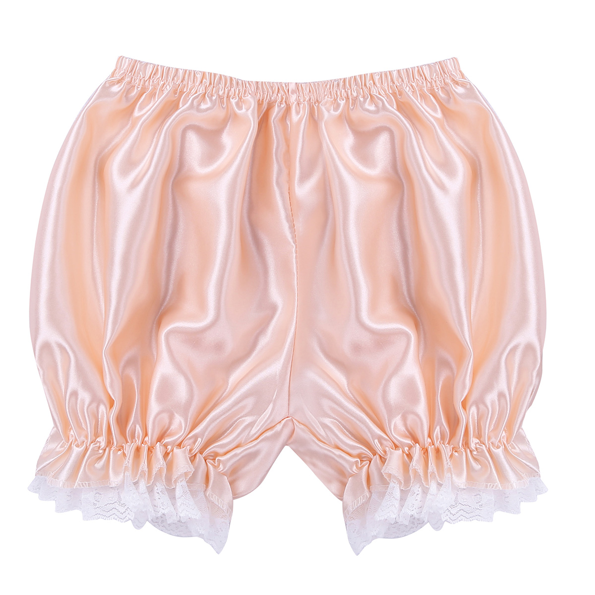 Tiaobug Women Girls Lace Hem Hem Lingerie Shiny Pumpkin Bloomers Lolita Shorts Knickers Sicurezza Pantaloni corti Sleep abbiglia