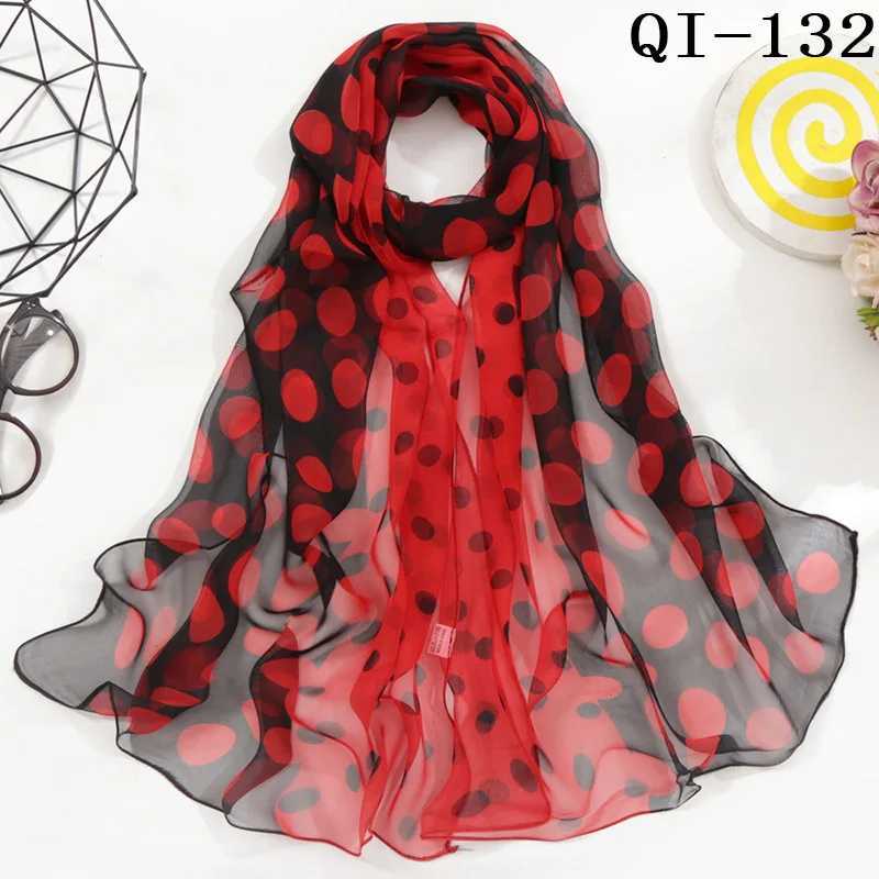 Halsdukar heta mode kvinnor foulard bandana prick halsduk chiffong georgette lång sjal sommar halsduk solskyddsmedel elegant 240410