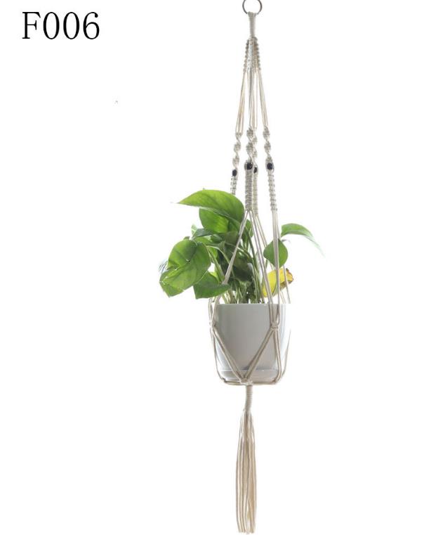 Macrame impianti piante da esterno a parete interno fioriera cesta fiore Porta di fiori vintage decorazioni la casa 105 cm