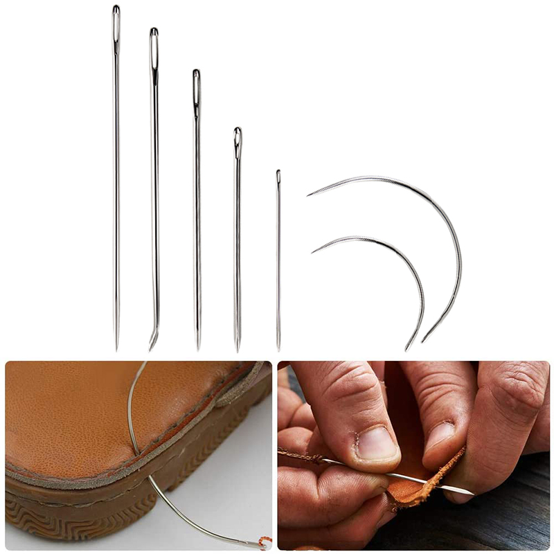 Leather Sewing Needles Waxed Thread Kit Handmade Stitching Tool For DIY Leather Craft Punch Chiseles Awl Needles