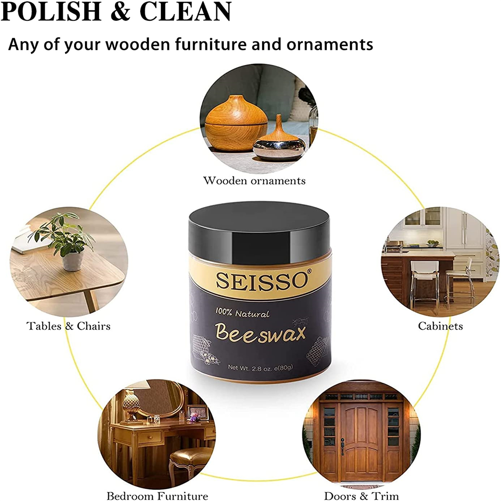 Wood Care Wax Solid Wood Furniture Polishing Seasoning Beeswax Polisher Waterproof Furniture Care Maintenance Beeswax