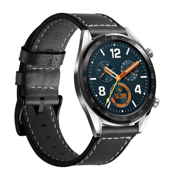 Remplacement de la bande de montre en cuir authentique pour Huawei Watch GT 2 46 mm / GT 2E / Smart Watch Wristban Strap Belt