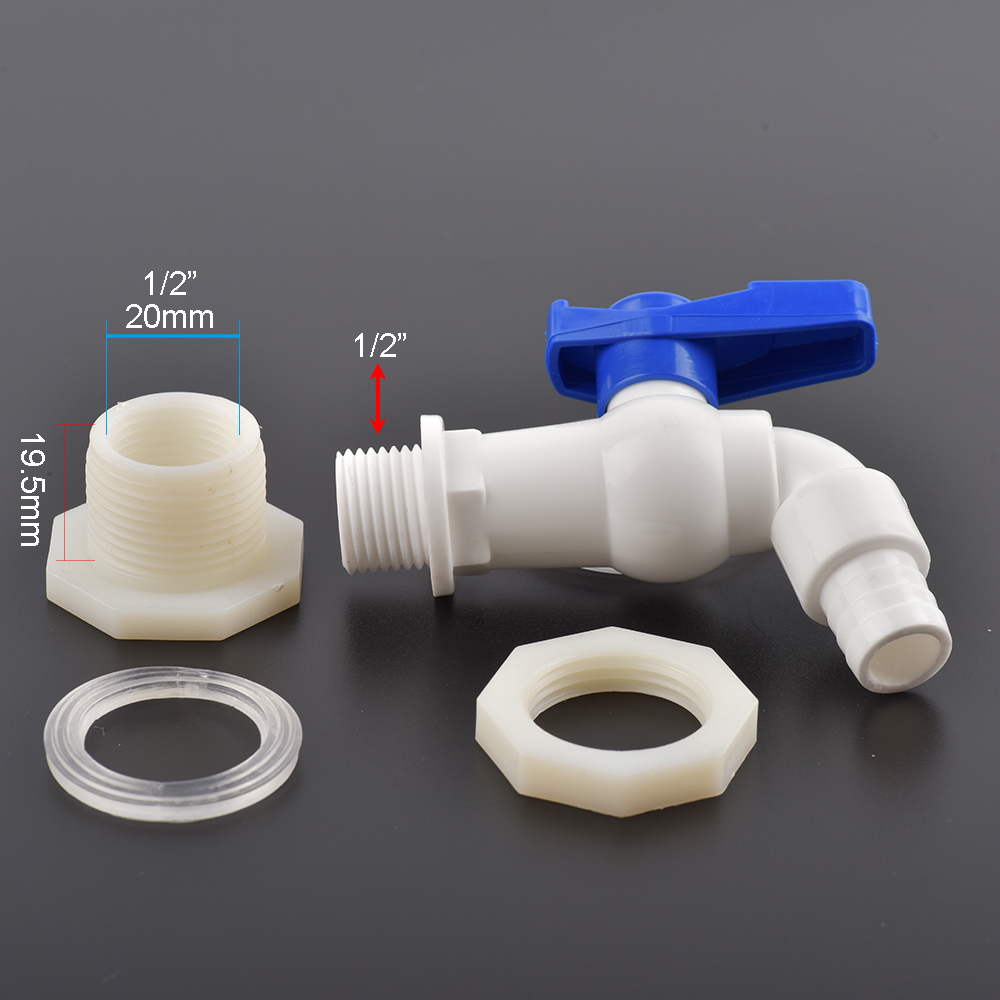 ABS 20mm 1/2"Fish Tank Connector Aquarium Drain Pipe Joints Water Pipe Valve Drainage Brew wine Accessories