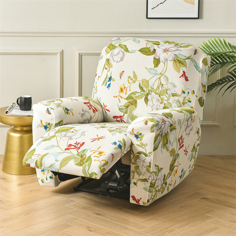 Cubierta de sofá reclinable floral cubierta de silla de niño perezoso masaje elástico sofá slip ever para sala de estar