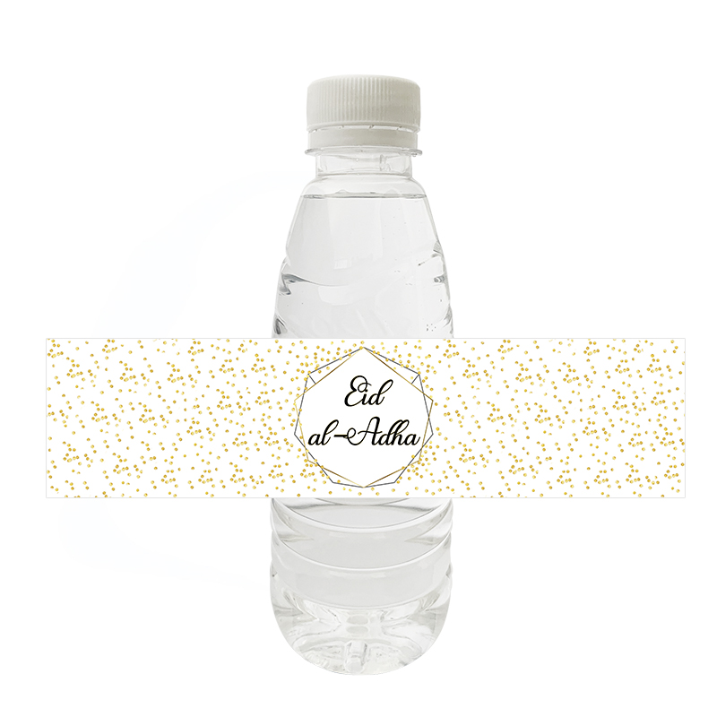 Eid Al Adha Party Decor Wraps Water Bottle Etikett Muslim Eid Al Adha Waterproof Bottle Stickers Islamiska partiet Favors