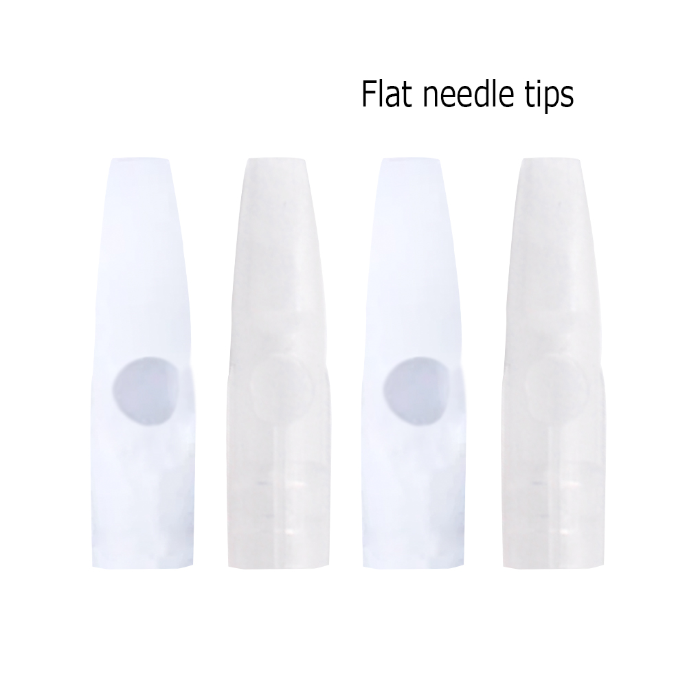 Flat Needle Tips Transparent/ White Flat Needle Caps For Permanent Makeup Mosaic/Dragon/Merlin Tattoo Machine