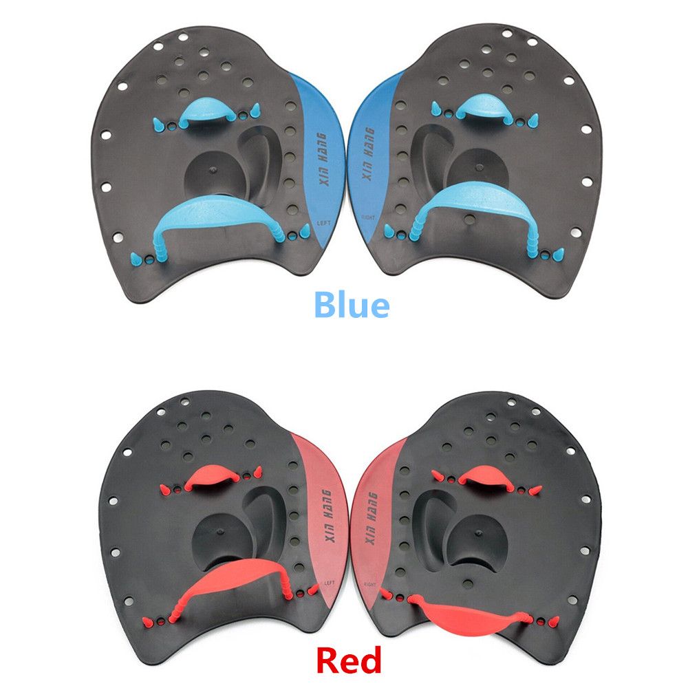 1ペア調整可能な水泳フリッパーパドルスイムトレーニングハンドフィンフリッパーパームフィンガーウェブベッドグローブウォータースポーツアクセサリー