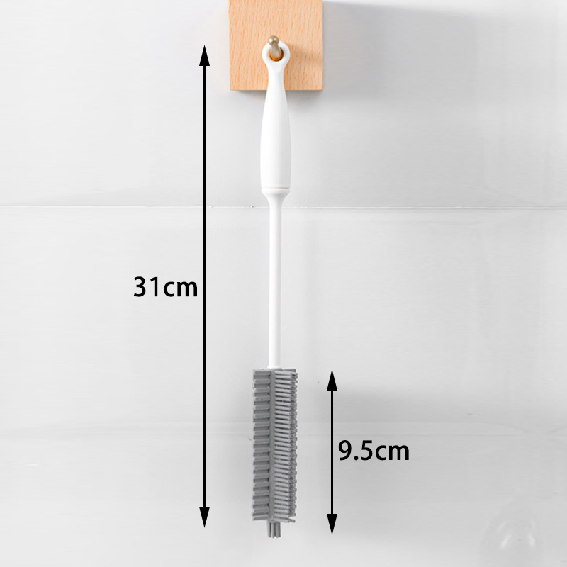 غسل كوب المطبخ مستلزمات طويلة مقبض فرشاة تنظيف الزجاج للسيليكون المنزلي/ص 