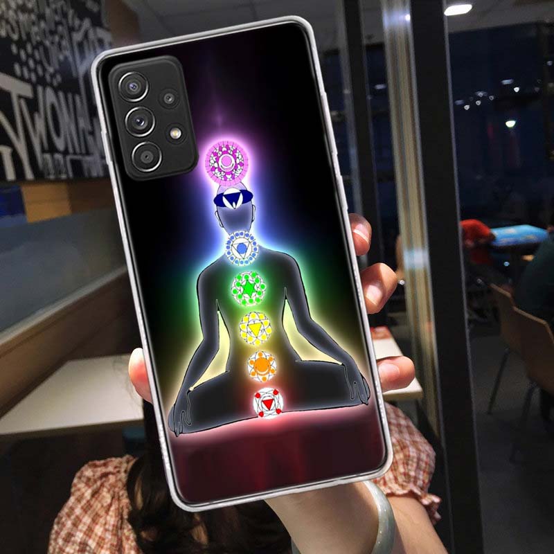 Il Chakra Mandala insiste sulla custodia del telefono yoga Galaxy Note 20 Ultra 10 Lite 9 8 Samsung A15 A25 A35 A55 M11 M12 M21 M30S M31 M32