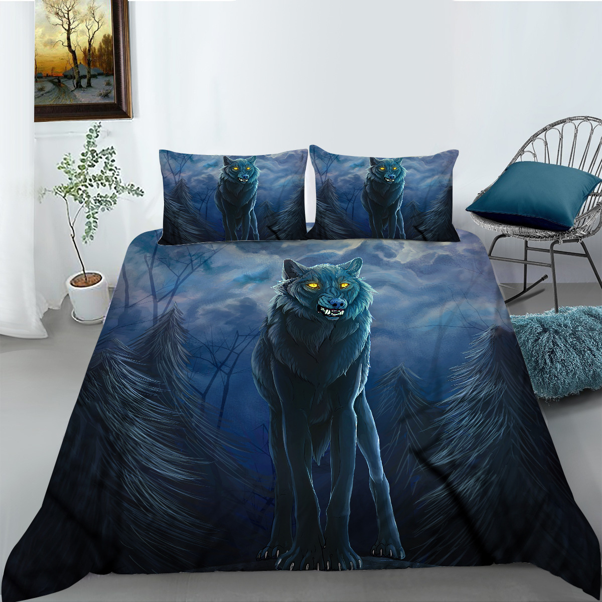 Крепкие паттерны для животных волкам Детские подростки Comforter/Quilt Coverpillowcase Взрослые дети спальня декоративное одеяло