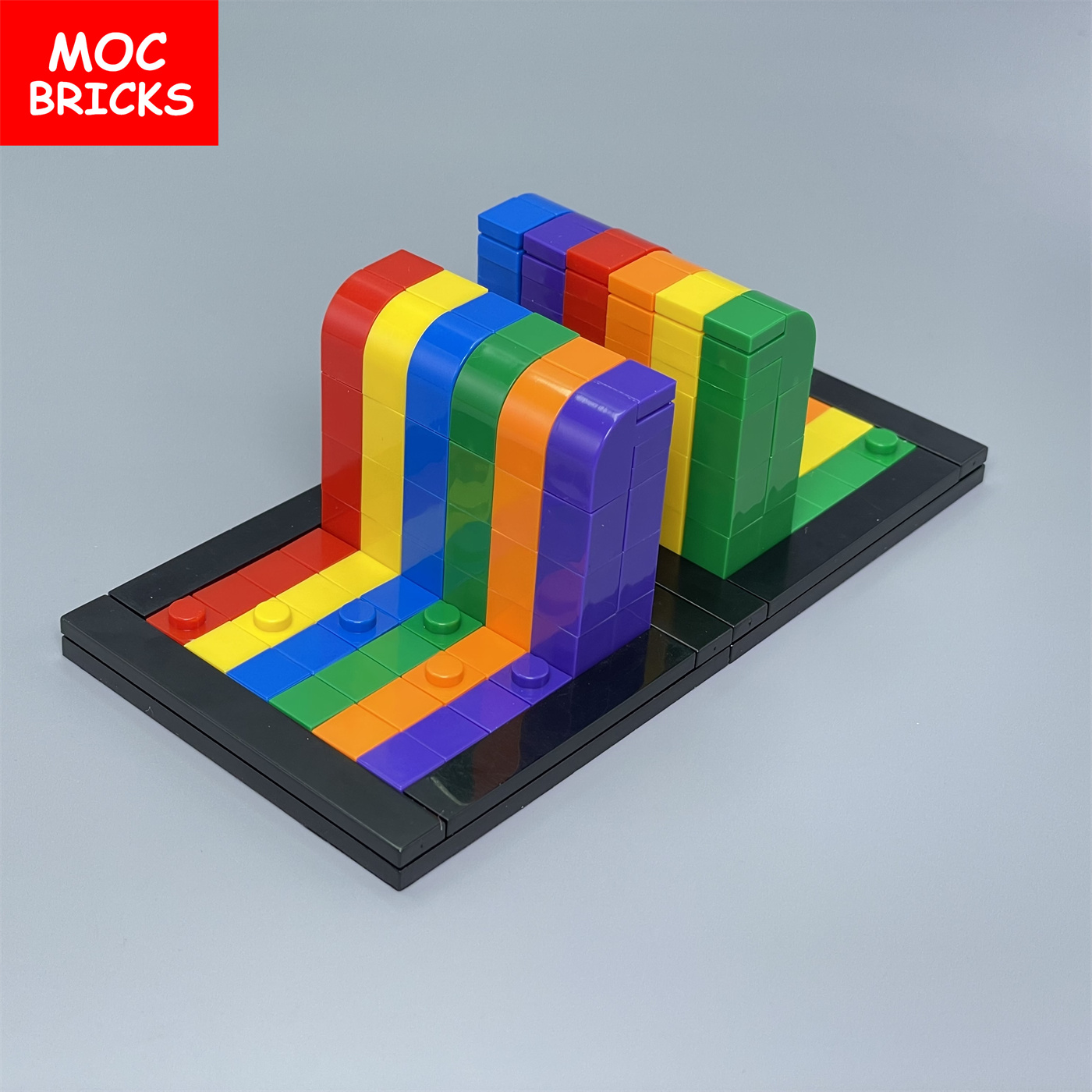 Set Sale Moc Bricks Mini Rainbow Bakgrund Wall Hood Statue Kompatibla byggstenar Utbildningsnyhet Toys for Kids Gifts