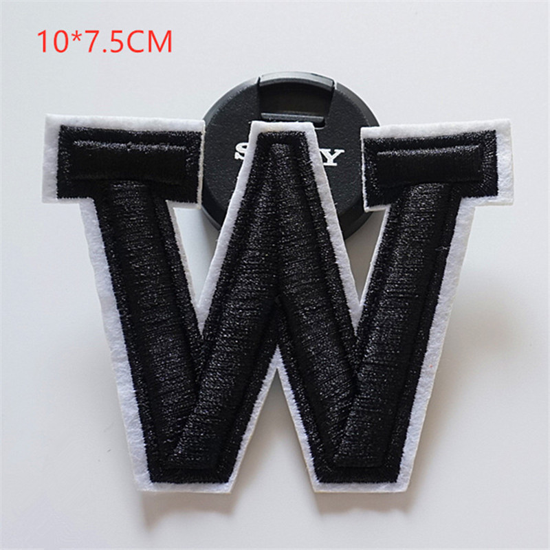 Patch di ricamo alfabeto inglese di grandi dimensioni, cuciture adesive su accessori tessuti di marca adesivi applique name patch