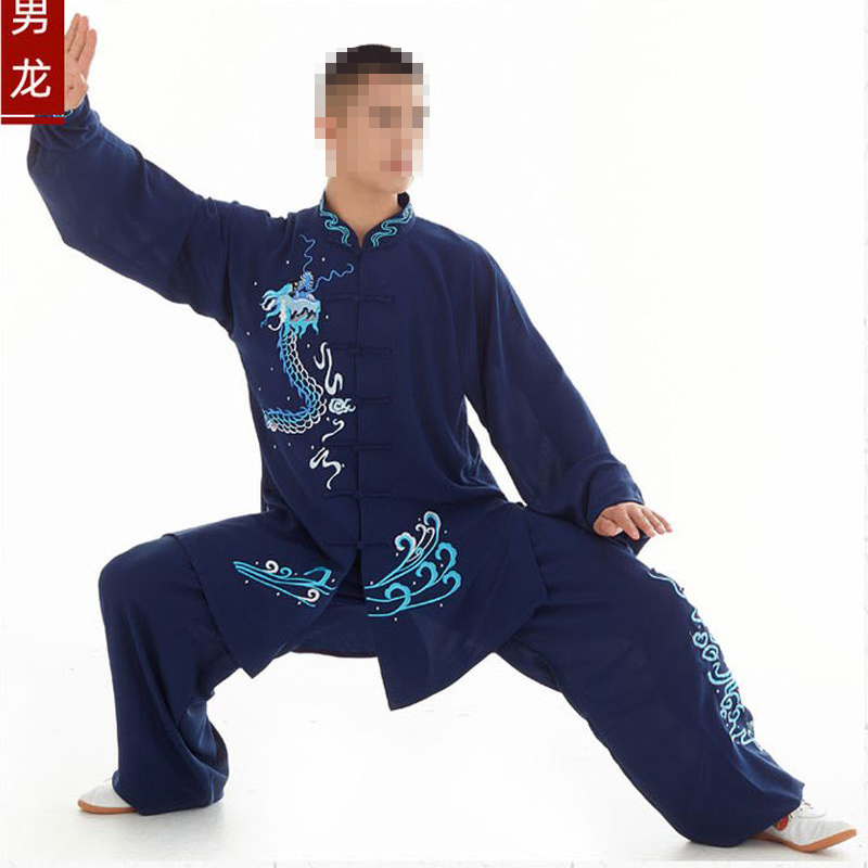 Zomer/lente op maat gemaakte geborduurde lotus vechtsporten uniformen taiji pak tai chi performance kleding kung fu pakken sluier