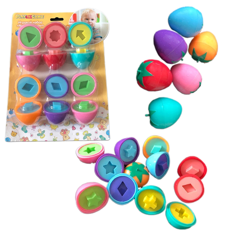 Toddler Stocking Stuffers Boys Filles Matching Egg Color Forme Sorter Sket Stuation Toys Pâques Oeufs Apprentissage Mini Bowling Ball