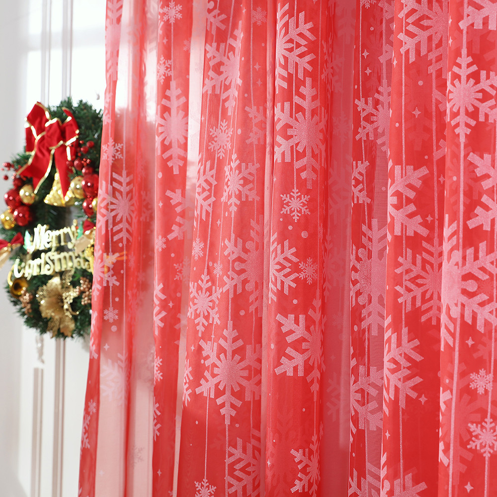 Christmas Snowflake rideau tulle fenêtre voile drapé 108 rideaux de longueur # T1P